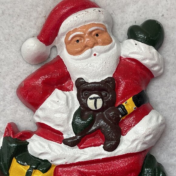 Lillian Vernon Cast Iron Christmas Santa Claus Stocking Holder Hanger Vtg 1990 - Picture 12 of 14